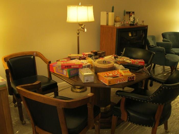 Many games to choose from. Plus a very well made game table and 4 chairs.
