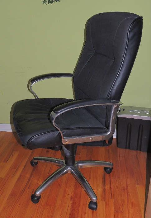 Chrome and black office chair