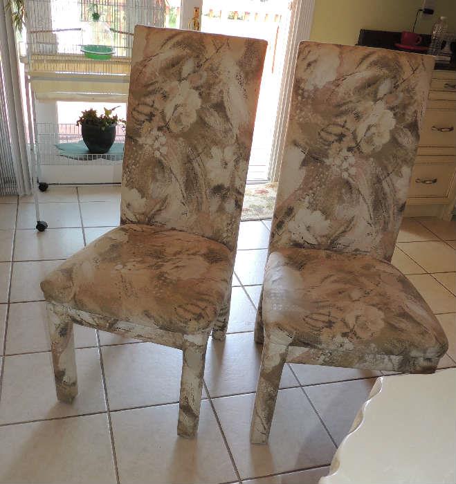 Six upholstered chairs,  for kitchen or dining table