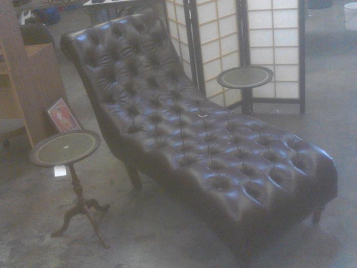 Brand New Chocolate Brown Leather Chaise Lounge