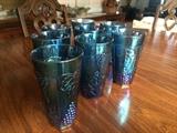 SET OF 8 CARNIVAL GLASS TUMBLERS