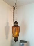 1960'S AMBER GLASS LIGHTING FIXTURE