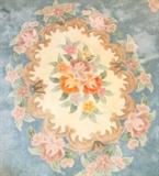 8' X 10' 8". Good condition carpet, needs cleaning.