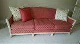 Rattan Sofa & Throw Pillows