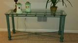 Glass top Iron Console Table
