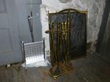 solid brass fireplace tools