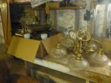 vintage green tole chandelier