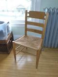 Ethan Allen rush-seat country side chairs pair