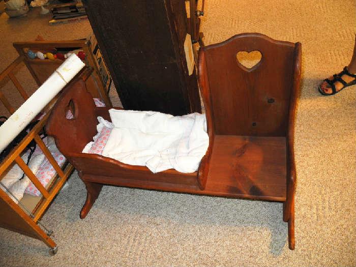 Antique "Mammy's chair" for little girl and her doll!