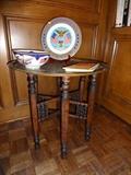 Butler table with brass tray