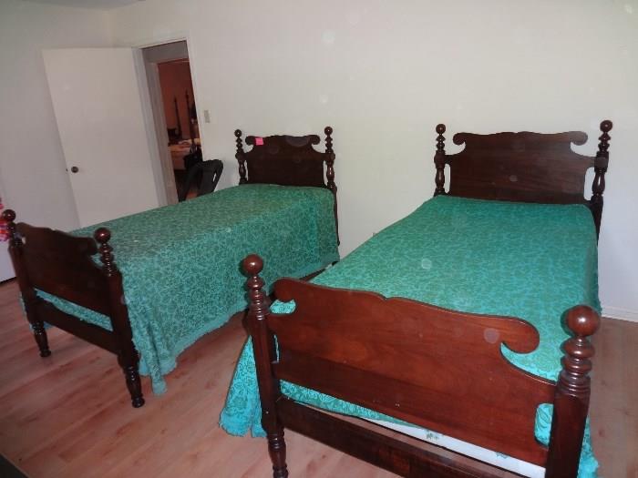 Pair Cannon Ball Twin Beds