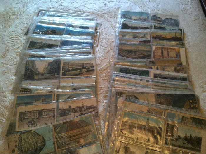 A lot of old postcards