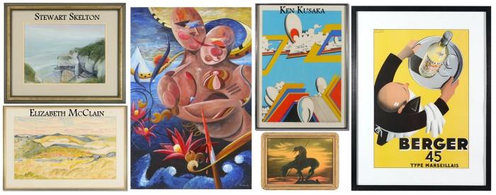 Art Works:  Stewart Skelton, Elizabeth McClain, Ken Kusaka & More