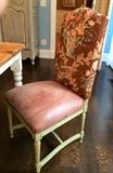 (2) Upholstered Side Chairs Floral and Leather