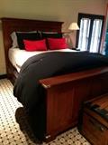 Queen Cherry Panel Bed with Cane Insert