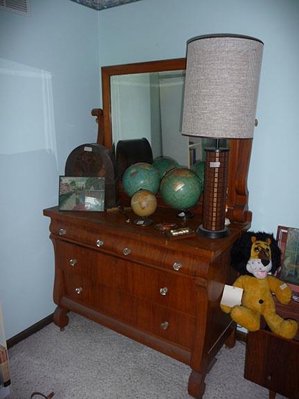 Antique Dresser and Globes