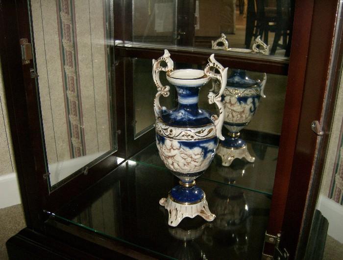 elaborate decorative ceramic vase, focal point urn