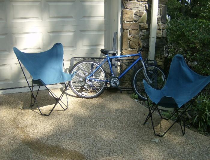 BUTTERFLY CHAIRS AND MOUNTAIN BIKE
