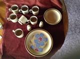 19 Pieces Hearthside Japanese Hand Painted Stoneware Set