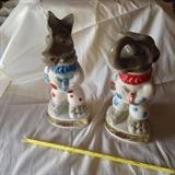 2 Vintage Jim Beam Whiskey Decanters Elephant and Donkey 1968