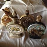 4 Vintage Jim Beam Whiskey Decanters