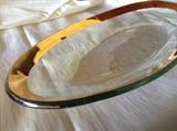 Oblong Annie Glass Tray with Gold Trim Signed & Numbered