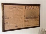 Framed Omaha Daily Newspaper Page PEACE! November 7, 1918