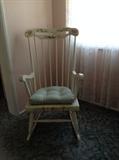 White Hand Painted Rocking Chair with Pink Roses