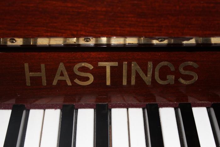 A54 #13 Hastings 43” 1990’s Hi Gloss Dark Cherrywood Console Piano #MY108-D-3 Condition of 8/9