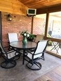 Winston patio table and four ultimate high back sling chairs. Excellent condition.