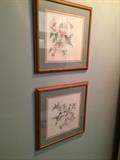 Two charming hummingbird prints. 