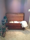 Gorgeous handmade cedar chest (but you would never know it) and bed linens.