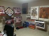 "Guy room" with posters, NASCAR collectible model cars, UTK items including large vintage wooden trunk, and more! NASCAR posters include the infamous and inappropriate 1987 Winston Cup photo of the drivers with one explicit surprise! There are three of these in perfect condition.