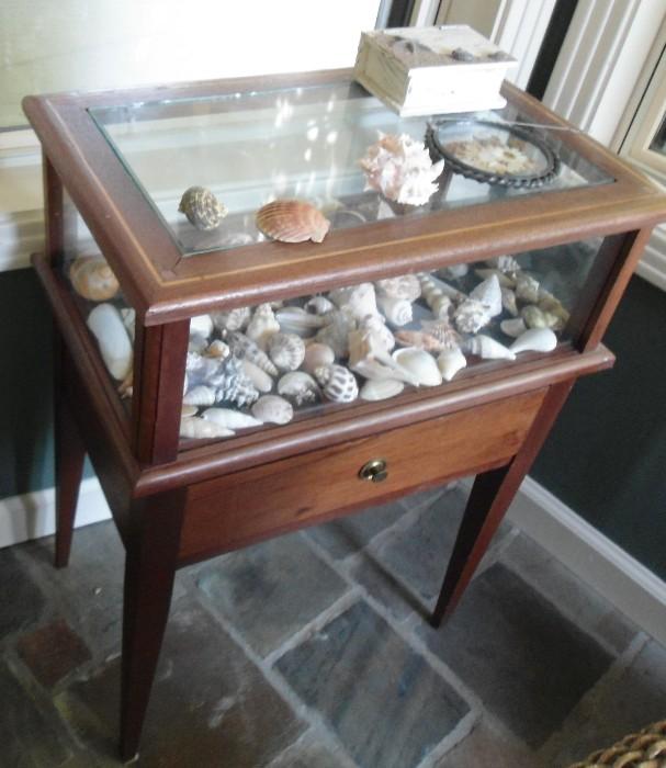 Small glass display cabinet to display your collection..Sea Shells and more sea Shells. found in the Master Bedroom.......