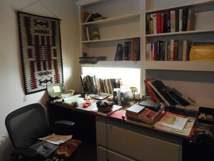 Home Office FULL of desk, office supplies, books, file cabinets, acessories and more accessories...