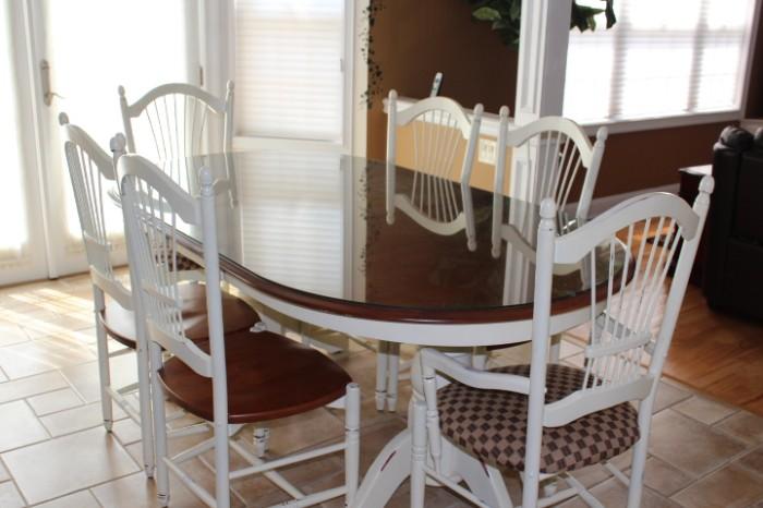 Oval Wood Table and 6 Chairs