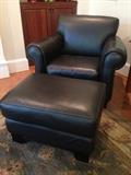 Pleather Chair W/ottoman