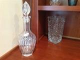 TIFFANY crystal vase in rear