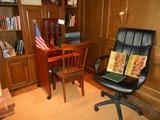 Library:  A small computer desk, wooden chair; office chair is SOLD, books; old year books (1940's).