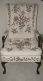 Henredon crewel work wing chair