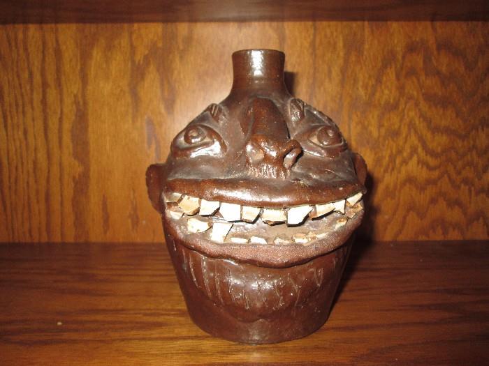 Wonderful old face jug probably by Davis Brown or his brother