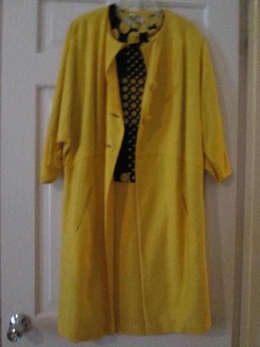 Vintage 2 piee dress and coat with lining matching top