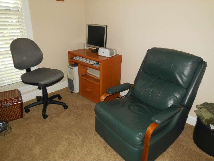 Leather Chair, Computer, Desk Chair