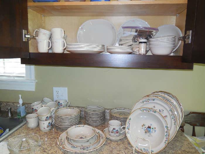 2 sets of dishes - one service for 12 Corelle