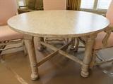 French Elegance Distressed White Finished Table by Martin of London