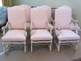Louis XIV Distressed White Finished Armchairs by Martin of London