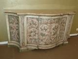 Italian hand painted credenza with marble top