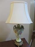 Porcelain Urn Lamp with floral & grapes motiff