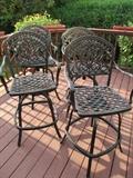 Cast Aluminum Swivel Bar Stools (set of 4)