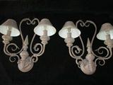 2 LIGHT SCROLL SCONCE W/ TIN SHADE
LES DESIGN PASQUALE MIRANDA (pair)
